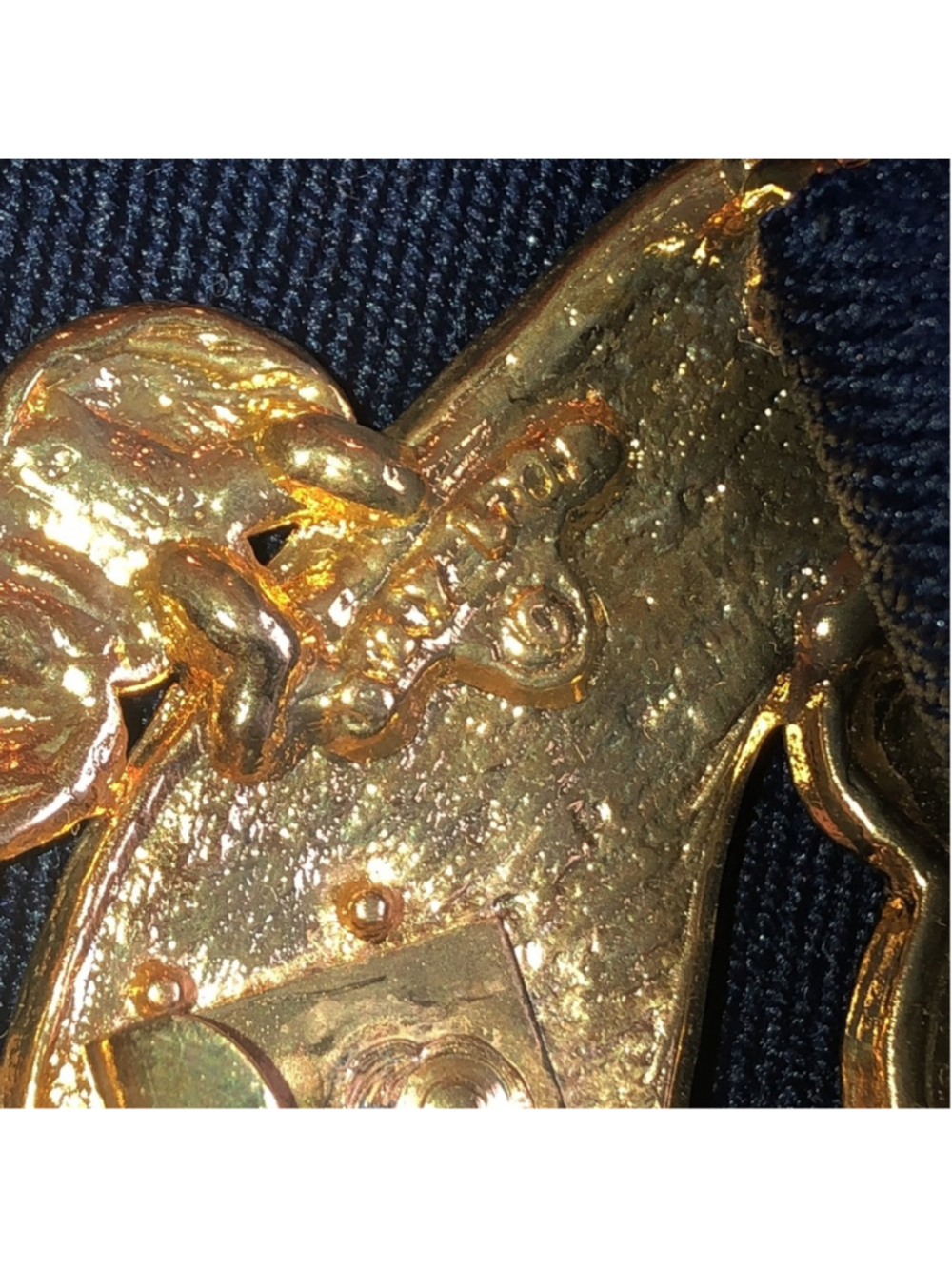 Day Lor Vintage Gold and Dark Blue Decorative Elastic Waist Belt - Picture 7 of 7